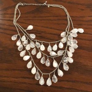 White and clear bead necklace